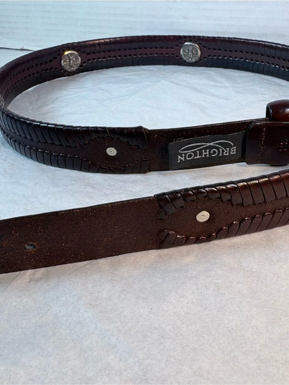 Brighton Women’s Brown Leather Concho Belt Size 38